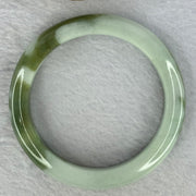 Type A Light Green and Moss Green and Brown Patches Jadeite Bangle 55.5mm 51.12g 10.6 by 9.0mm (Slight Internal Line) - Huangs Jadeite and Jewelry Pte Ltd