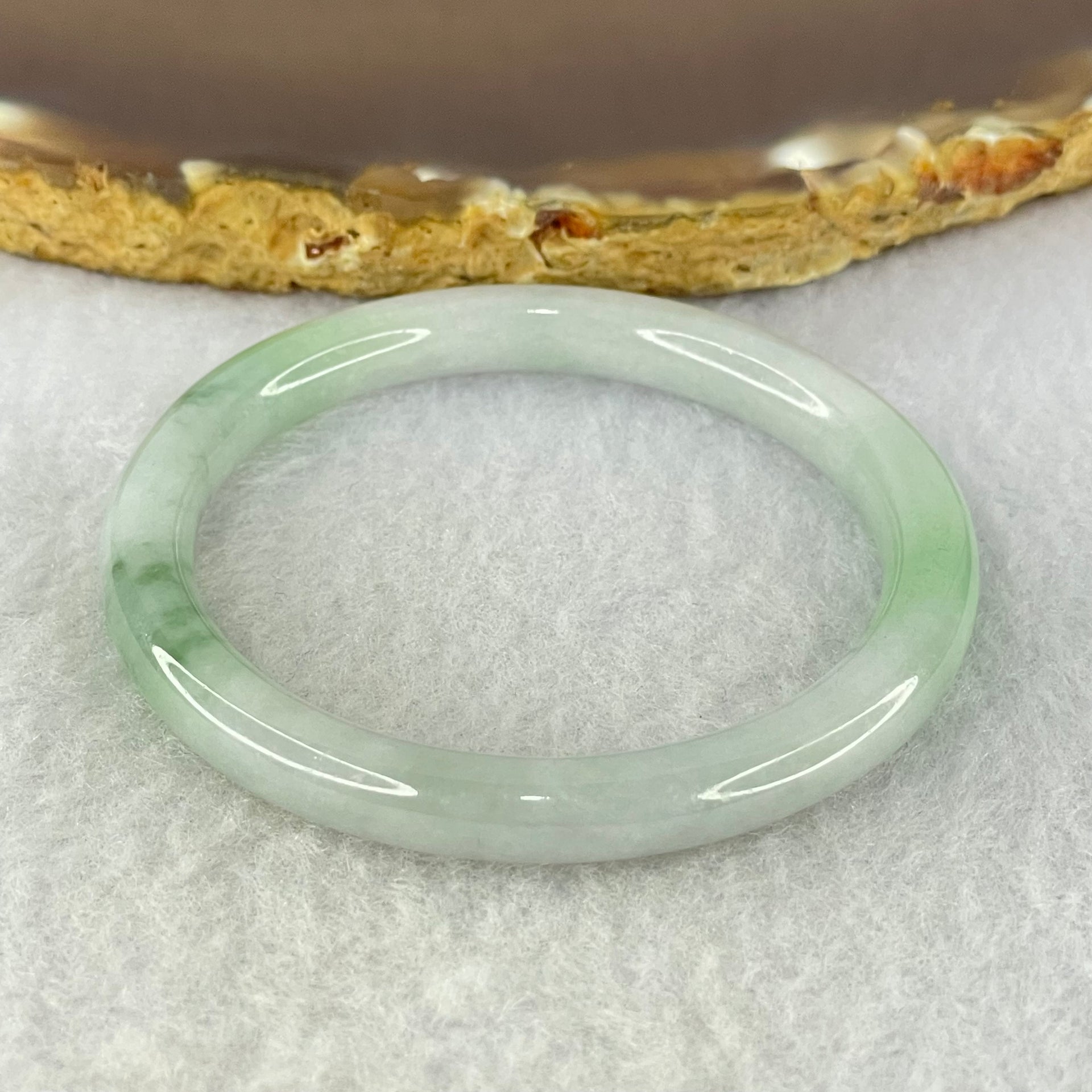 Type A Lavender and Green Jadeite Bangle Internal Diameter 44.0mm 15.58g 6.1 by 6.1mm (Very Very Fine Internal Line) - Huangs Jadeite and Jewelry Pte Ltd