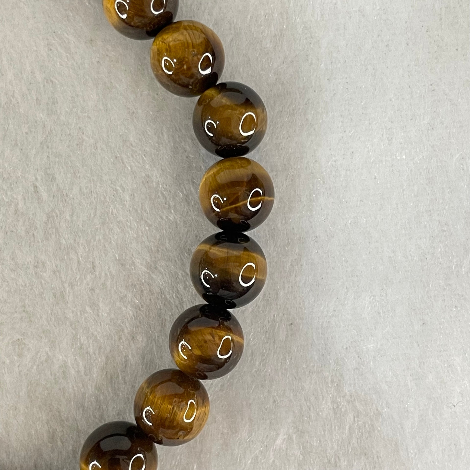 Natural Yellow Tiger's Eye Quartz Beads Bracelet 18.23g 15.5cm 8.5mm 23 Beads - Huangs Jadeite and Jewelry Pte Ltd
