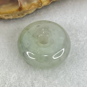 Type A Semi Icy Light Green Lavender With Wuji Grey Spots Jadeite Ping An Kou Charm/Pendant 2.96g 14.7 by 6.7mm - Huangs Jadeite and Jewelry Pte Ltd