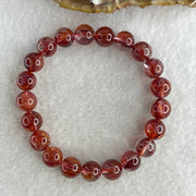 Good Grade Natural Red Ferruginous Quartz Beads Bracelet 22.47g 15.5cm 9.2mm 21 Beads - Huangs Jadeite and Jewelry Pte Ltd