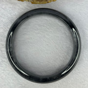 Type A Wuji Greyish Black Jadeite Bangle 72.38g Internal Diameter 60.4mm 16.2 by 8.4mm (Close to Perfect) - Huangs Jadeite and Jewelry Pte Ltd