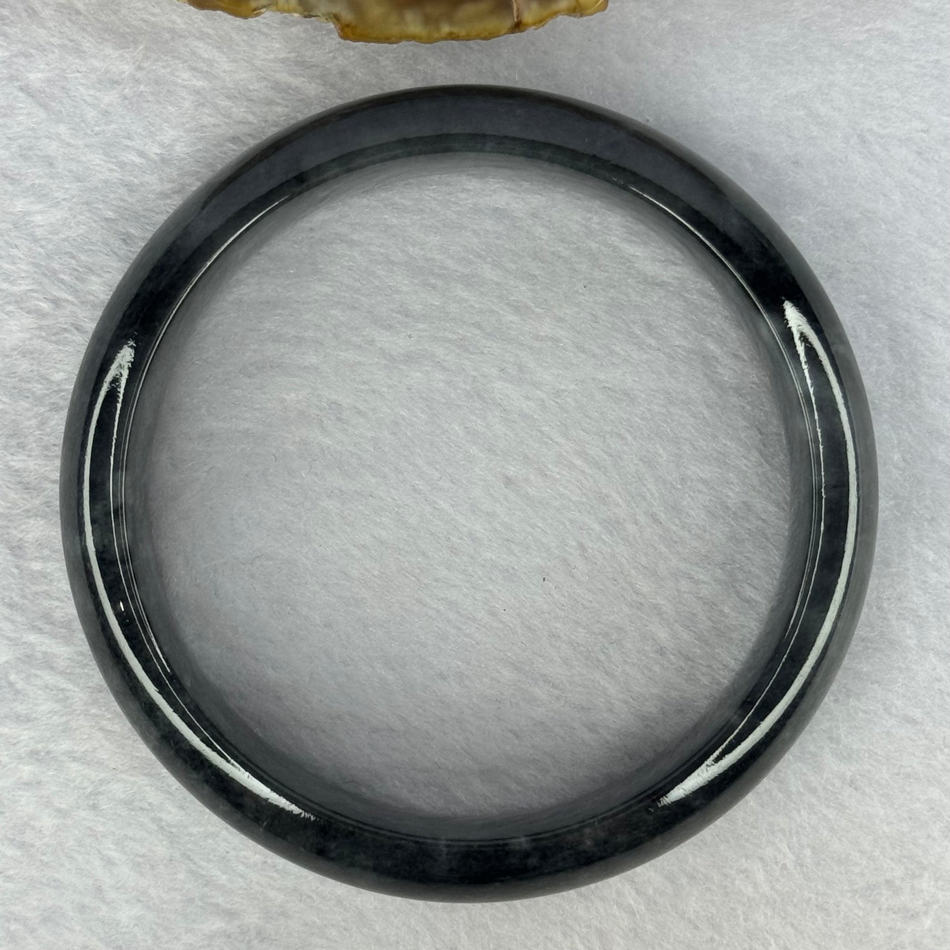 Type A Wuji Greyish Black Jadeite Bangle 72.38g Internal Diameter 60.4mm 16.2 by 8.4mm (Close to Perfect) - Huangs Jadeite and Jewelry Pte Ltd