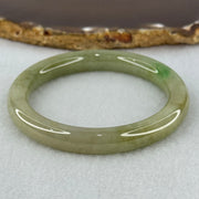 Type A Green with Brown and Emerald Green Patches Jadeite Bangle Internal Diameter 53.5mm 62.07g 9.2 by 8.6mm (Internal Lines) - Huangs Jadeite and Jewelry Pte Ltd