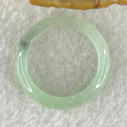 Type A Semi Icy Faint Blueish Green With Blueish Green Patches Jadeite Ring 2.44g 4.8 by 3.2 US6.75 HK14.8 (Very Slight Internal Lines) - Huangs Jadeite and Jewelry Pte Ltd