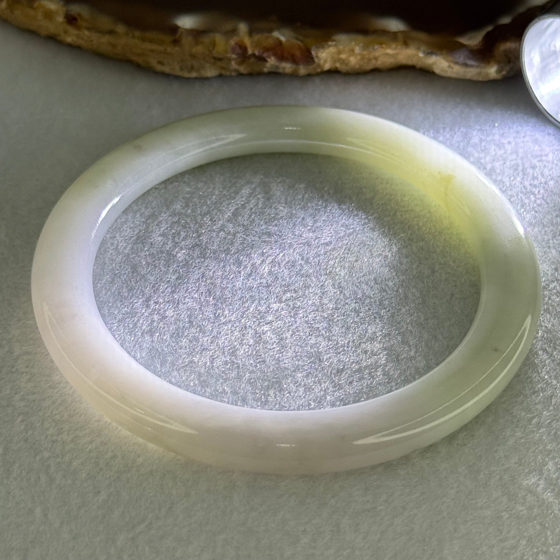 Type A Light Lavender and Light Green Jadeite Bangle Internal Diameter 55.1mm 28.89g 6.4 by 8.8mm (Very Slight Internal Line) - Huangs Jadeite and Jewelry Pte Ltd