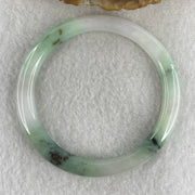 Natural Type A Green with Lavender Piao Hua Jadeite Flat Ding Dang Bangle 22.98g Inner Diameter 52.8mm 6.6 by 7.5mm (Very Very Slight External Rough) - Huangs Jadeite and Jewelry Pte Ltd