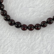 Natural Dark Blood Red Amber Beads Bracelet 天然血珀手链  3.95g 15cm 5.4mm 31 Beads - Huangs Jadeite and Jewelry Pte Ltd