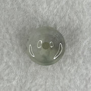 Type A Icy Wuji Grey Jadeite Ping An Kou Donut Charm Pendant 2.77g 13.8 by 7.0mm - Huangs Jadeite and Jewelry Pte Ltd