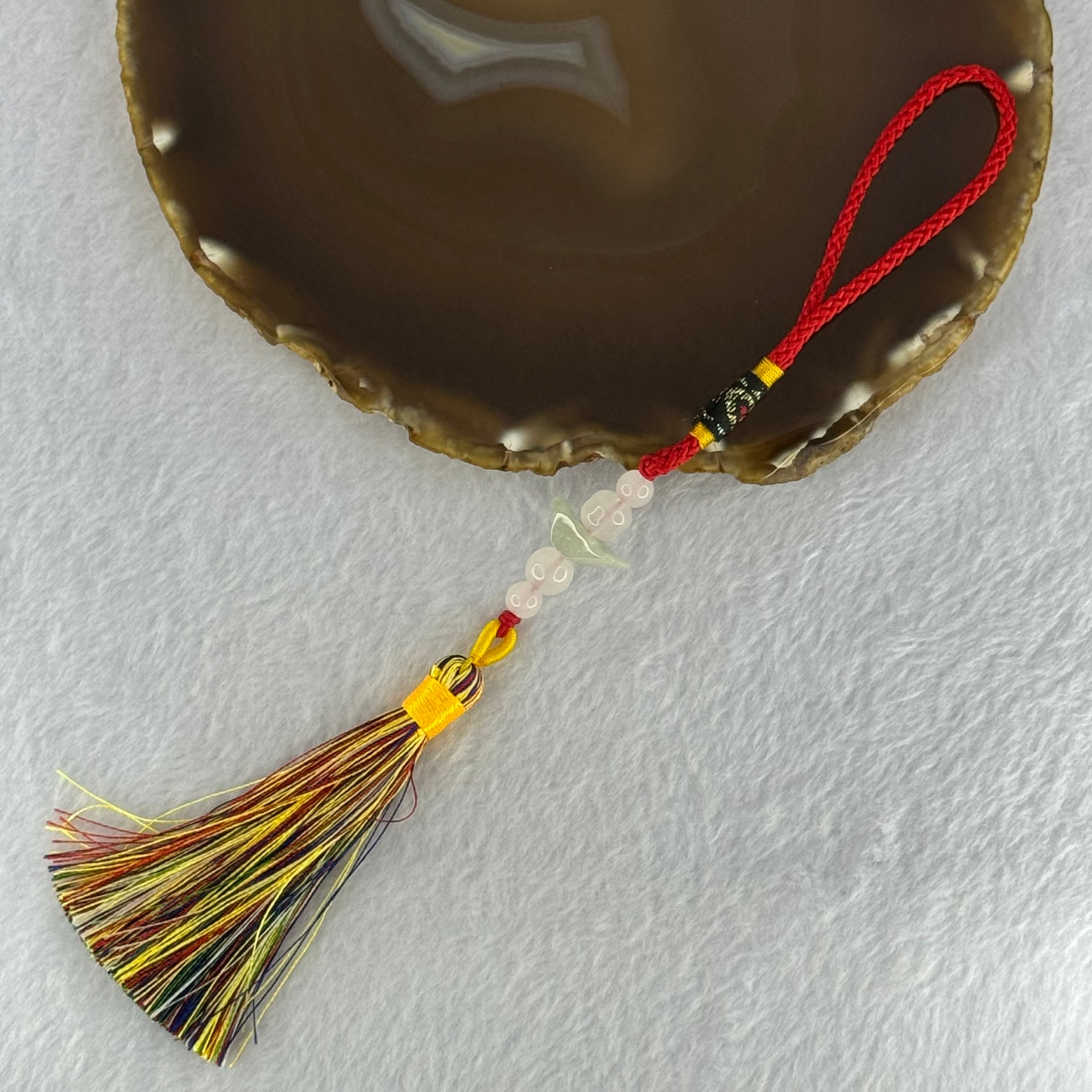 Type A Green Lavender Jadeite Gold Ingot Charm with Crystals Display 6.77g 18.1 by 6.6 by 5.8mm - Huangs Jadeite and Jewelry Pte Ltd