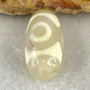 Natural Powerful Tibetan Old Oily Agate 3 Eyes Dzi Bead Heavenly Master (Tian Zhu) 三眼天诛 3.30g 20.1 by 10.6mm - Huangs Jadeite and Jewelry Pte Ltd