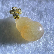 Type A Semi Icy Reddish Brown Jadeite Hulu and Diamonds in 18K Rose Gold Pendant 1.98g 14.8 by 11.0 by 6.3mm - Huangs Jadeite and Jewelry Pte Ltd