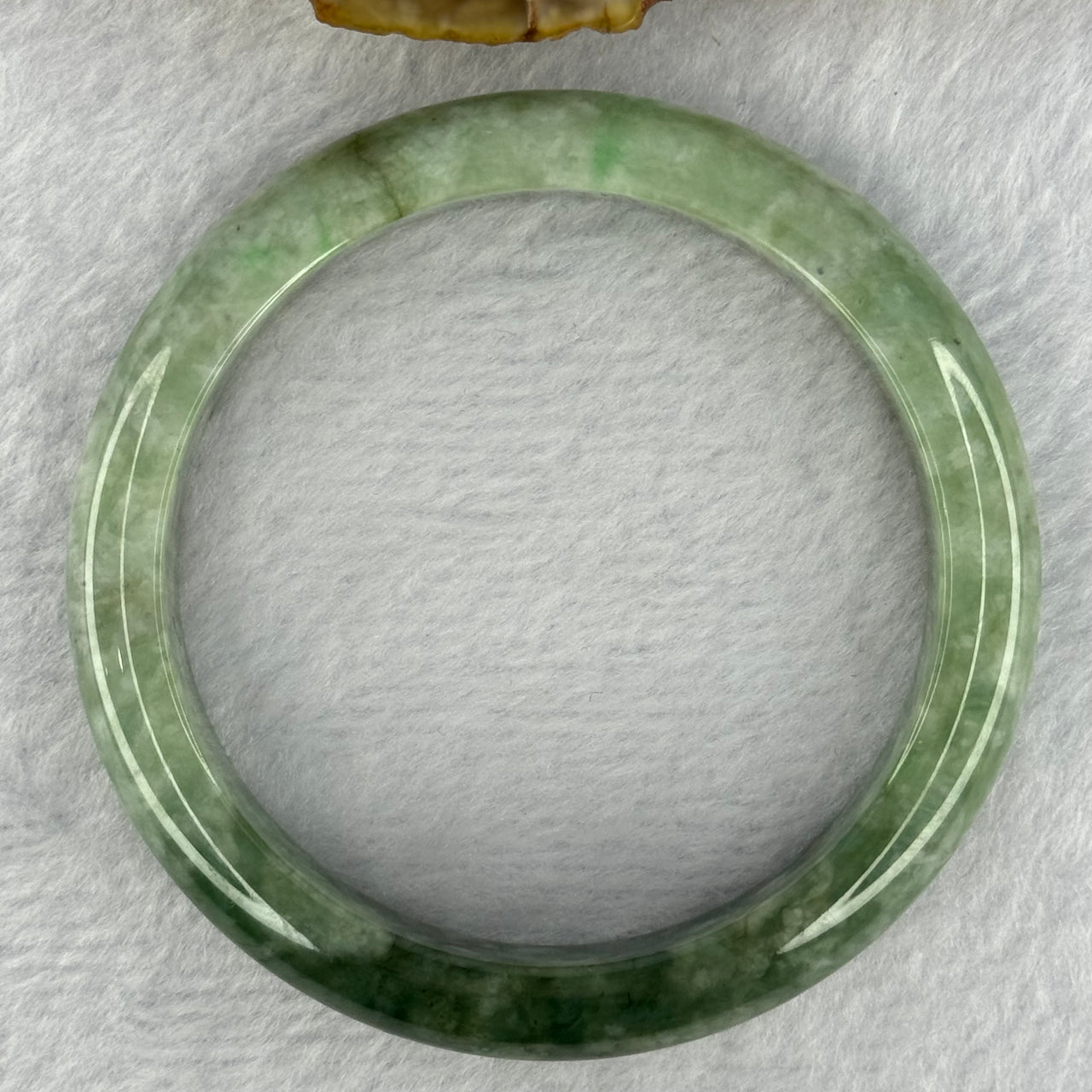 Type A Green Jadeite Bangle 57.32g Internal Diameter 59.6mm 12.2 by 8.0mm (Slight Internal Line) - Huangs Jadeite and Jewelry Pte Ltd
