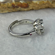 Cubic Zirconia in S925 Sliver Ring (Adjustable Size) 4.05g 8.5 by 4.0mm - Huangs Jadeite and Jewelry Pte Ltd