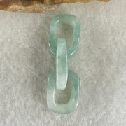 Type A Blueish Green with Faint White Jadeite Rolo Link Chain for Setting 2.41g 15.1 by 10.2 by 3.3mm - Huangs Jadeite and Jewelry Pte Ltd