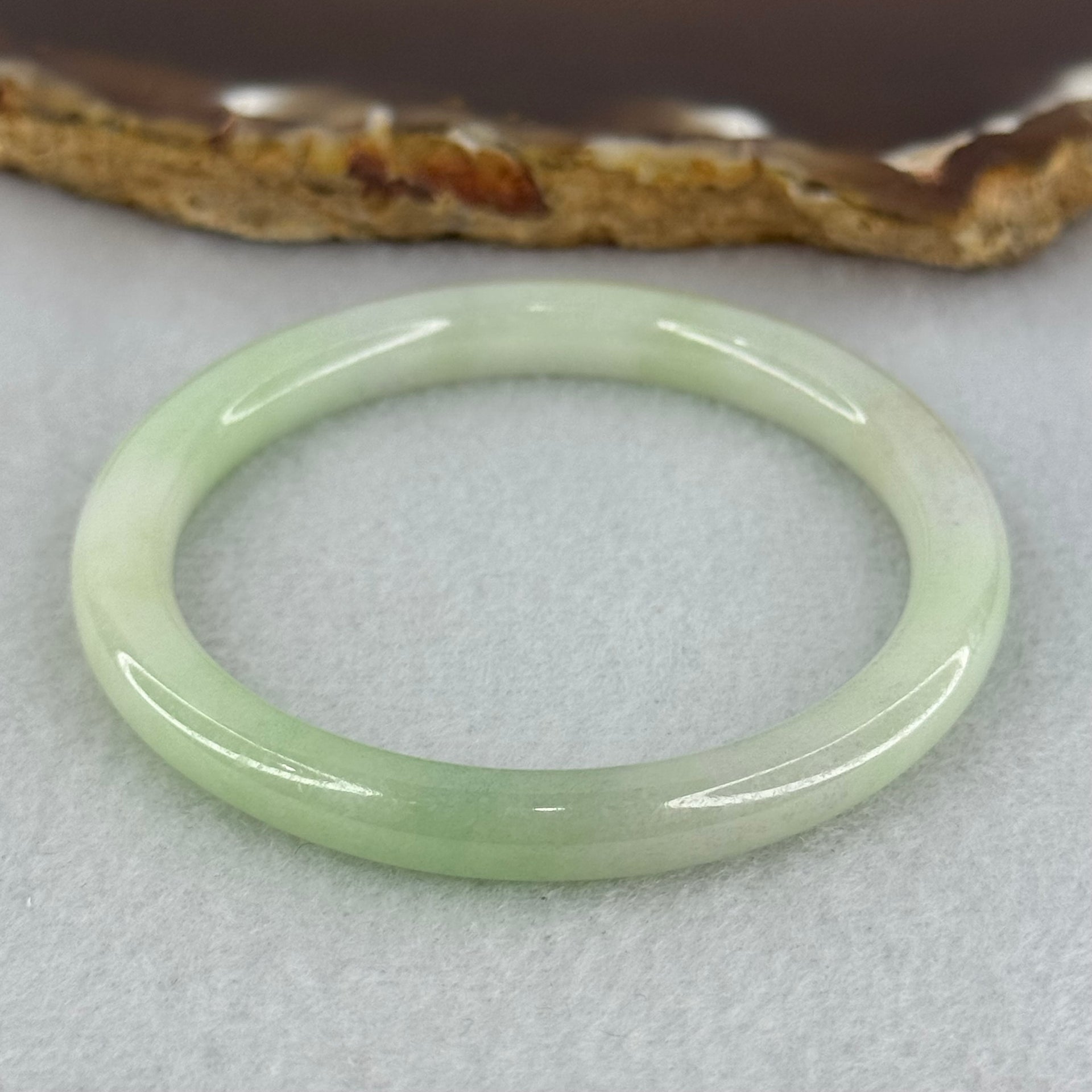 Baby Kids Type A Light Green Jadeite Bangle Internal Diameter 44.0mm 14.76g 60 by 6.0mm (Slight Internal Line) - Huangs Jadeite and Jewelry Pte Ltd