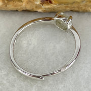 Type A Semi Icy Lavender Cabochon Jadeite in S925 Sliver Ring (Adjustable Size) 1.16g 5.2 by 3.0mm - Huangs Jadeite and Jewelry Pte Ltd