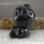 Black Obsidian Labubu Charm Display 15.14g 28.5 by 22.2 by 19.4mm - Huangs Jadeite and Jewelry Pte Ltd