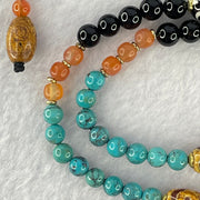 Muti Treasure with Powerful Tibetan Old Oily Agate Mix Dzi Beads Necklace (3 Eye and 9 Eye) 49.72g 60cm 56.2 by 12.8 Bead 12.3 by 8.3mm 2 Beads 8.3mm 2 Beads - Huangs Jadeite and Jewelry Pte Ltd