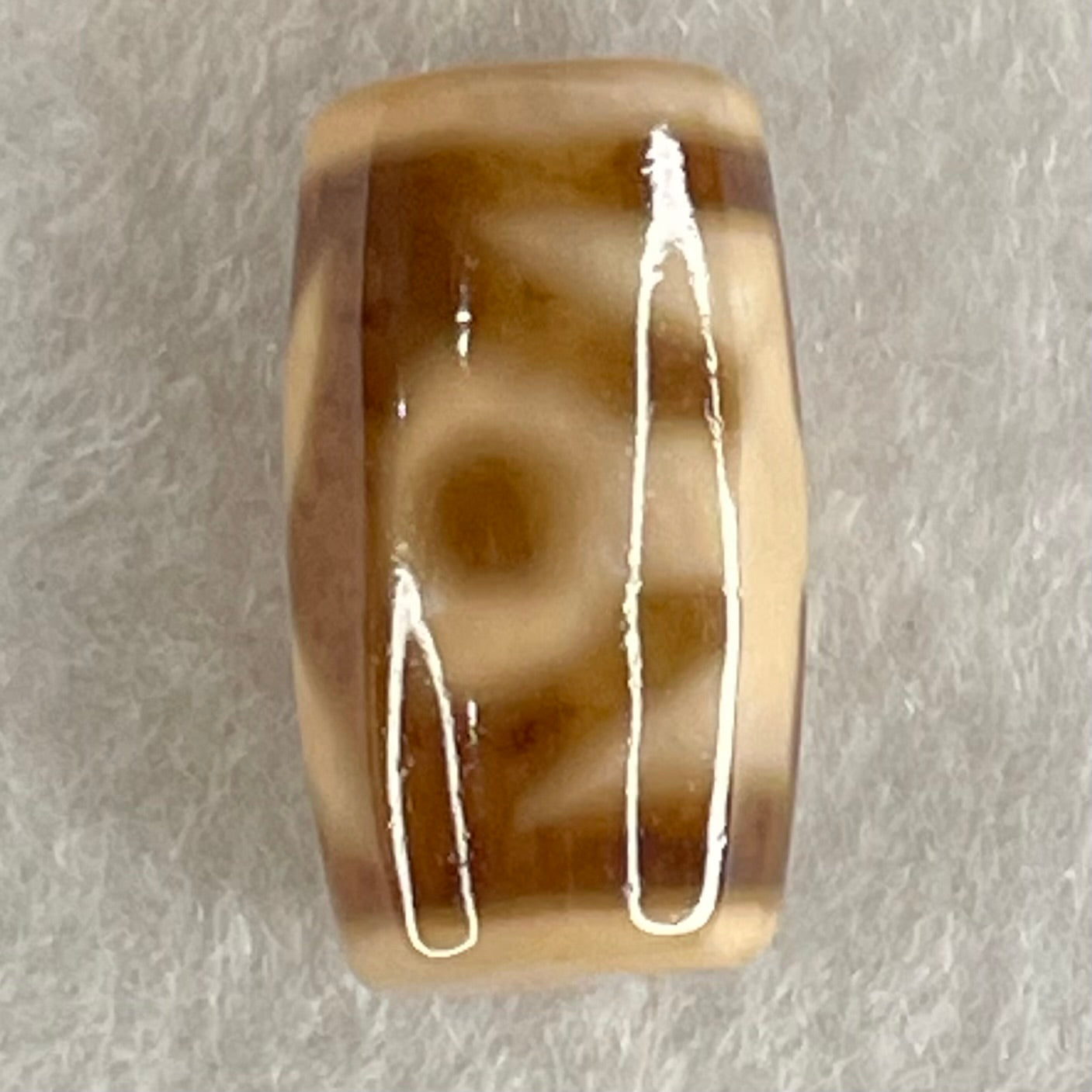 Natural Powerful Tibetan Old Oily Agate Patina Guiren Tairen Human Dzi Bead Totem Amulet Heavenly Master (Tian Zhu) 贵人天诛 4.80g 20.2 by 11.7mm - Huangs Jadeite and Jewelry Pte Ltd