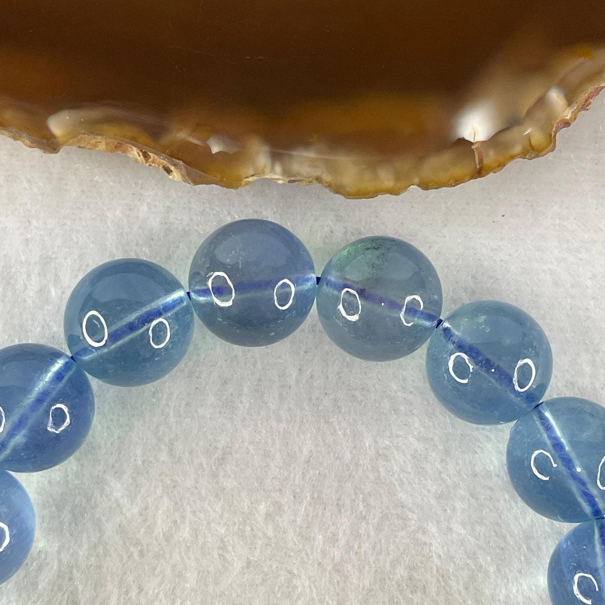 Certified Good Grade Natural Aquamarine Beads Bracelet | 16.5cm with 16 Beads 13.3mm (50.21g | Ocean Blue Translucency | Throat & Third Eye Chakra Harmony, Tranquil Communication & Serene Wealth Shield)