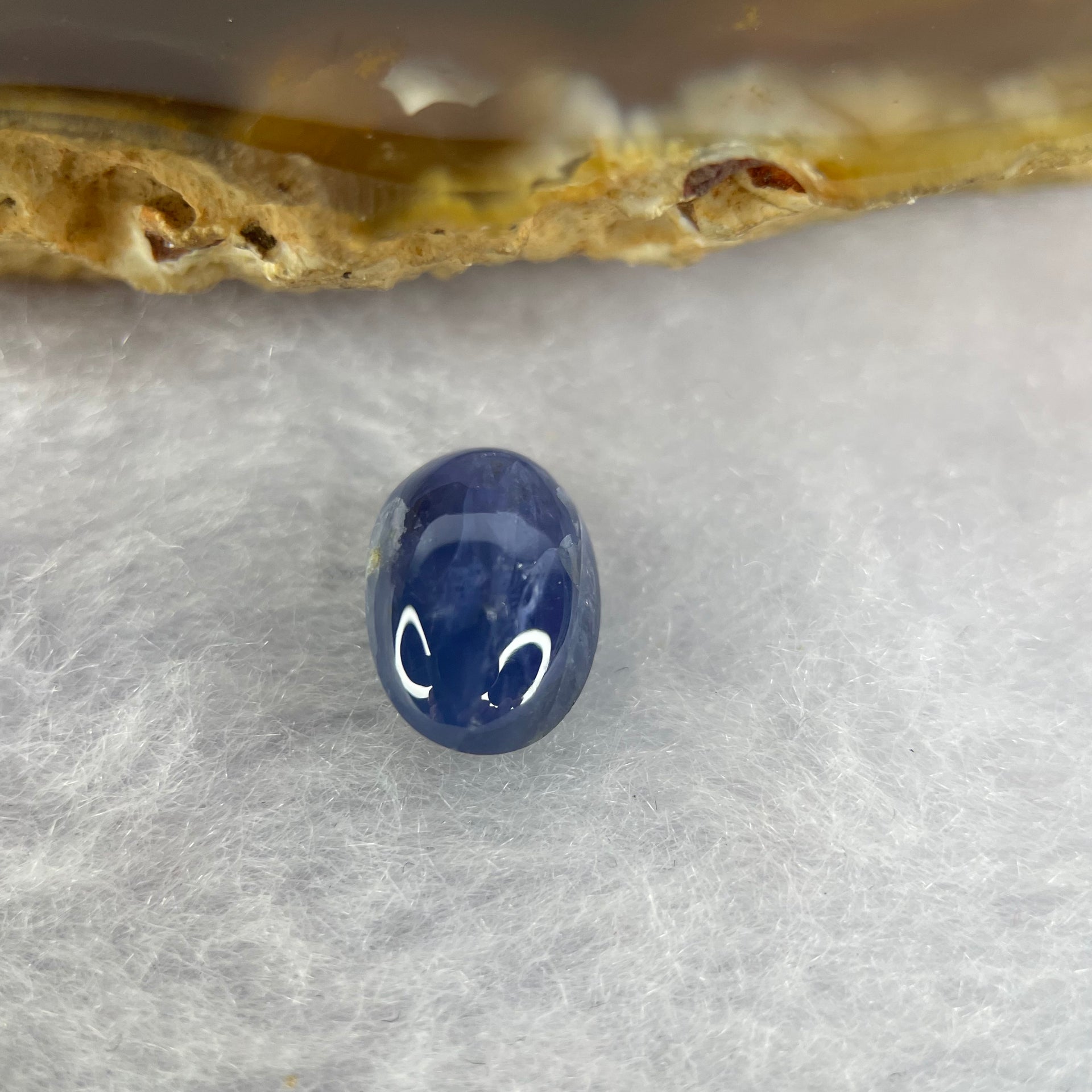 Natural Blue Sapphire Cabochon 3.50 ct 10.2 by 7.3 by 4.5mm - Huangs Jadeite and Jewelry Pte Ltd