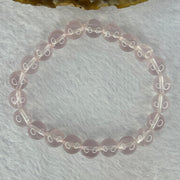 Natural Rose Quartz Beads Bracelet 天然玫瑰石英珠手链 20.77g 16cm 8.9mm 22 Beads - Huangs Jadeite and Jewelry Pte Ltd