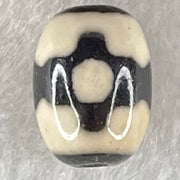 Natural Powerful Tibetan Old Oily Dark Brown With White Agate 3 Eyes Dzi Bead Heavenly Master (Tian Zhu) 三眼天诛 4.37g 17.4 by 12.9mm - Huangs Jadeite and Jewelry Pte Ltd