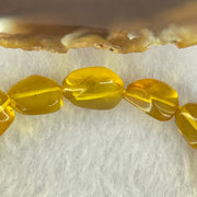 Natural Yellow Amber Beads String Bracelet 11.10g 18cm 14.0 by 11.8 by 8.1mm 15 Beads - Huangs Jadeite and Jewelry Pte Ltd