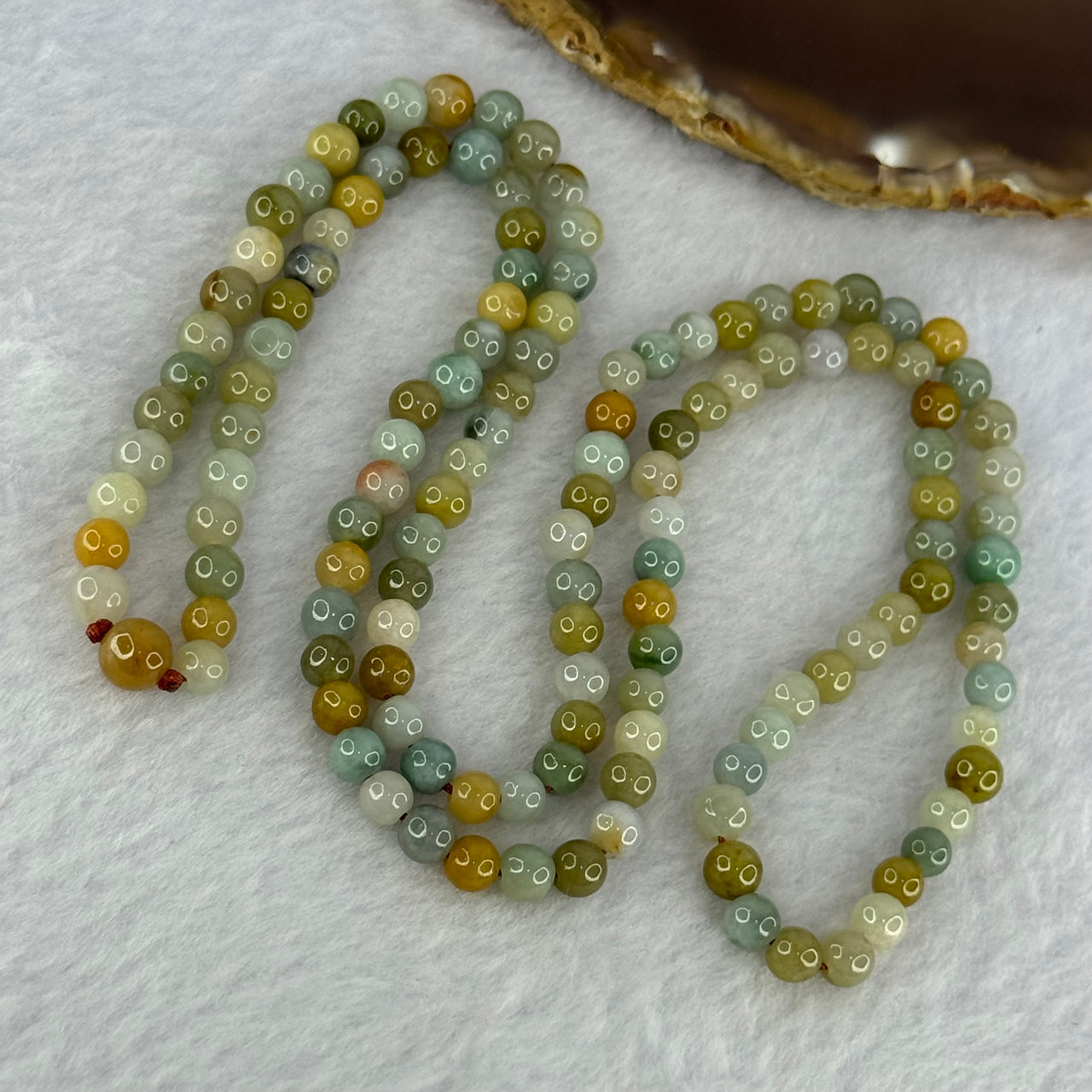 Type A Muti Color Jadeite Beads Necklace 35.72g 66cm 5.8mm 135 Beads - Huangs Jadeite and Jewelry Pte Ltd