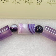 Purple and White Agate Bracelet 20.16g 16cm 12.1 by 8.1mm 11 Lulu Tong - Huangs Jadeite and Jewelry Pte Ltd