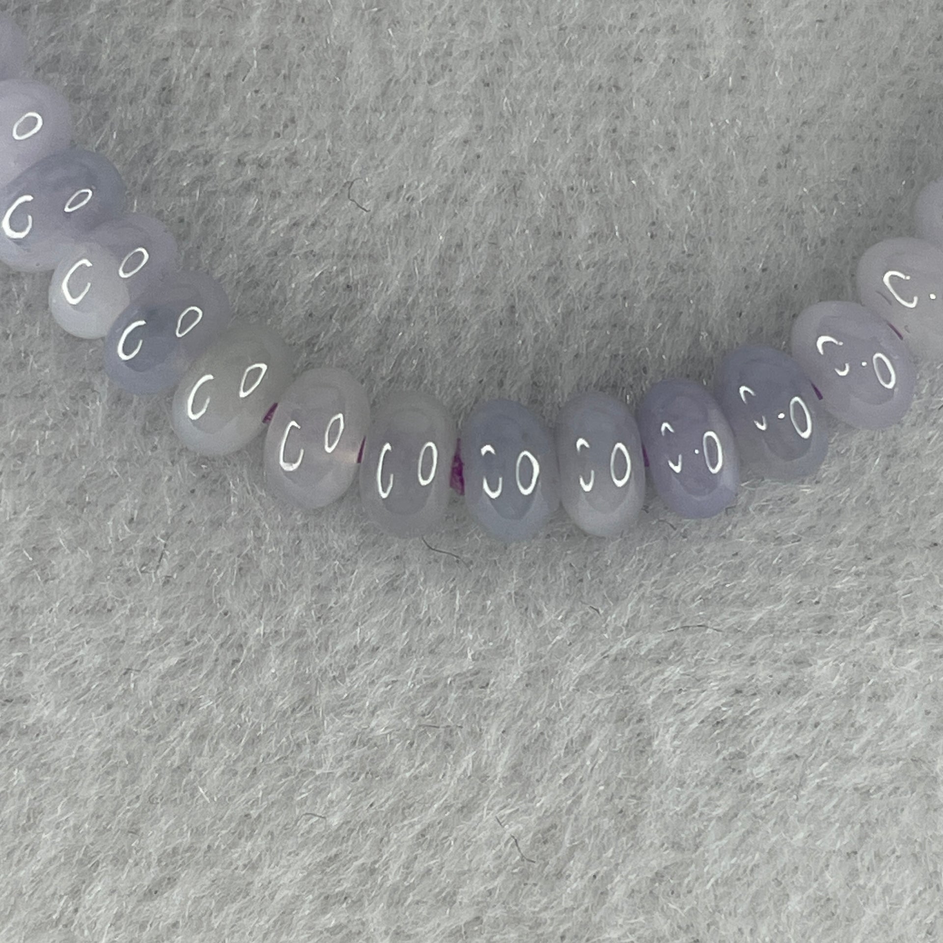 Natural Type A Lavender Jadeite Donut Beads Bracelet 11.49g 15.5cm 6.0mm 49 Pcs - Huangs Jadeite and Jewelry Pte Ltd
