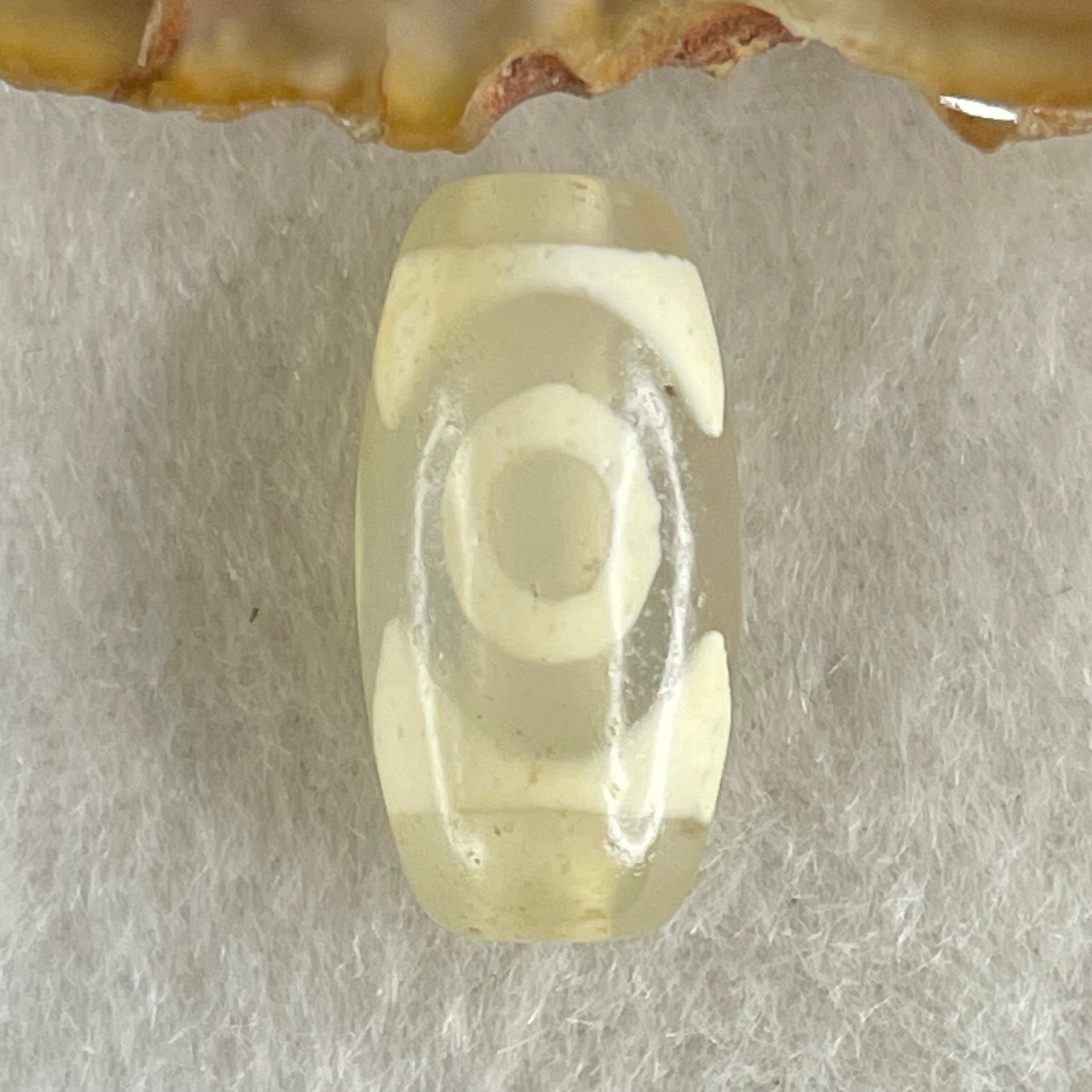 Natural Powerful Tibetan Old Oily Agate 3 Eyes Dzi Bead Heavenly Master (Tian Zhu) 三眼天诛 3.01g 20.2 by 10.2mm - Huangs Jadeite and Jewelry Pte Ltd
