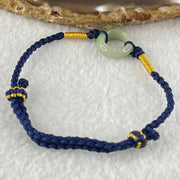 Type A Blueish Green Lavender Jadeite Ping An Kou Donut With String Bracelet 2.38g 15.3 by 5.4mm - Huangs Jadeite and Jewelry Pte Ltd