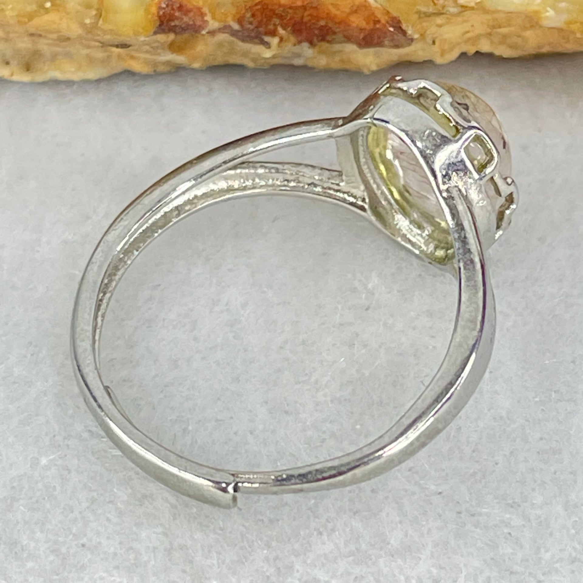 Above Average Grade Natural Super 7 Crystal in S925 Sliver Ring (Adjustable Size) 1.98g 9.4 by 7.1 by 4.5mm - Huangs Jadeite and Jewelry Pte Ltd