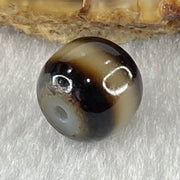 Natural Powerful Tibetan Old Oily Agate 1 Line Dzi Bead Heavenly Master (Tian Zhu) 1.85g 10.2 by 11.0mm - Huangs Jadeite and Jewelry Pte Ltd