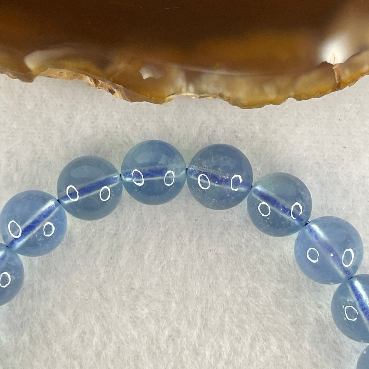 Certified Good Grade Natural Aquamarine Beads Bracelet | 16cm with 20 Beads 9.8mm (24.85g | Ocean Blue Translucency |Throat & Third Eye Chakra Harmony, Tranquil Communication & Serene Wealth Shield)