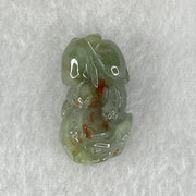 Type A Dark Brown on Blueish Green Jadeite Pixiu Charm 7.34g 24.8 by 14.0 by 11.2mm - Huangs Jadeite and Jewelry Pte Ltd
