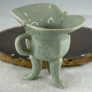 Light Blueish Green Porcelain Wine Cup Display 79.57g 87.7 by 52.9 by 71.0mm - Huangs Jadeite and Jewelry Pte Ltd