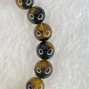 Natural Brownish Yellow Flower Medicine Amber Beads Bracelet 9.45g 16.5cm 9.4mm 21 Beads - Huangs Jadeite and Jewelry Pte Ltd