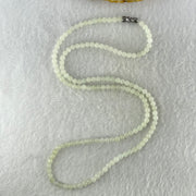 Type A White Jadeite Beads Necklace 16.83g 56cm 4.5mm 160 Beads - Huangs Jadeite and Jewelry Pte Ltd