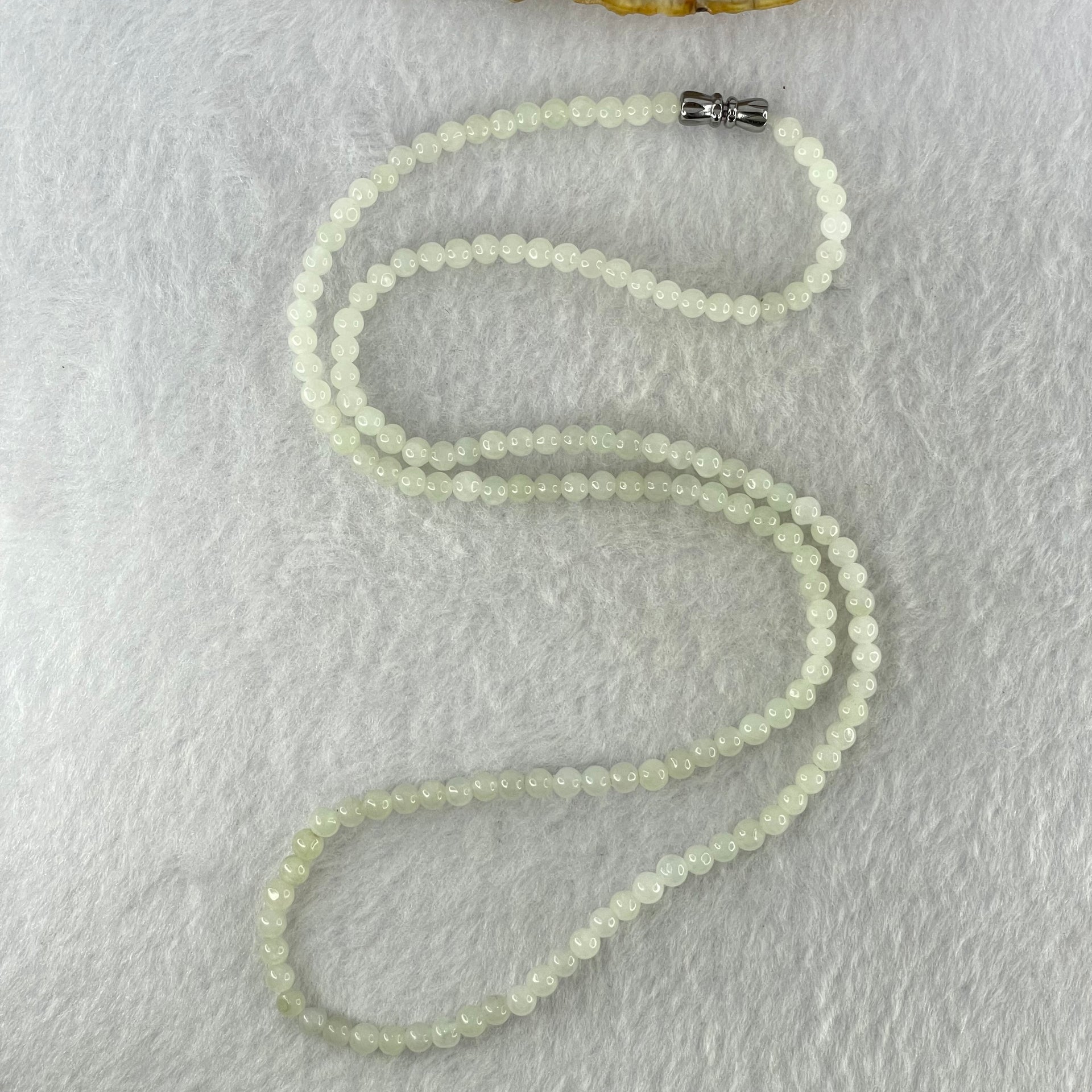 Type A White Jadeite Beads Necklace 16.83g 56cm 4.5mm 160 Beads - Huangs Jadeite and Jewelry Pte Ltd