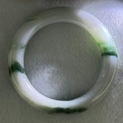 Type A Faint Lavender Green with Blueish Green Patches Jadeite Bangle Internal Diameter 57.0mm 74.41g 12.0 by 11.4mm (Slight Internal Lines） - Huangs Jadeite and Jewelry Pte Ltd