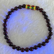 Natural Dark Blood Red Amber Beads Bracelet 天然血珀手链  3.95g 15cm 5.4mm 31 Beads - Huangs Jadeite and Jewelry Pte Ltd