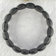 Natural Dark Matt Black Amber Beads Bracelet 天然大黑天翁琥珀手链 22.84g 24.8 by 14.4 by 6.9mm 16pcs - Huangs Jadeite and Jewelry Pte Ltd