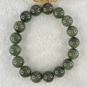 Good Grade Natural Cats Eye Green Rutilated Quartz Beads Bracelet 45.55g 18.5cm 12.7mm 17 Beads - Huangs Jadeite and Jewelry Pte Ltd