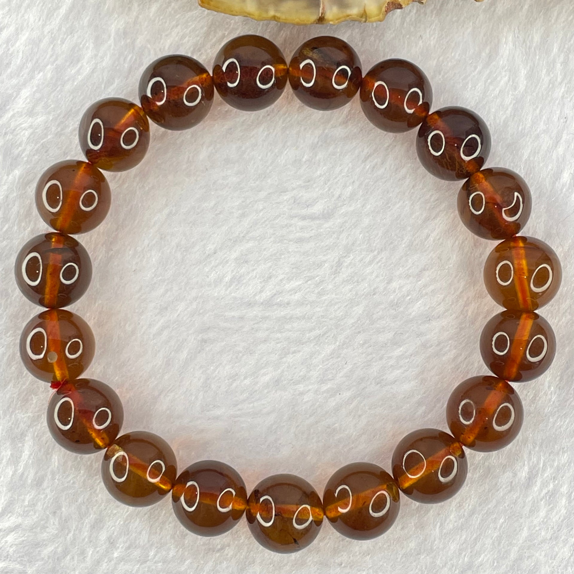 Natural Purple Amber Beads Bracelet 天然巨峰紫葡萄琥珀手链 11.99g 16cm 10.2mm 19 Beads - Huangs Jadeite and Jewelry Pte Ltd