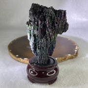 Natural-Black-Moissanite-Rough-Display-with-Wooden-Stand-206.78g-80.0-by-62.0-by-119.5mm