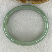 Natural Type A Jelly Full Green Jadeite Oval Bangle 31.63g Inner Diameter 54.9mm 11.6 by 5.6mm (Slight Internal Lines) - Huangs Jadeite and Jewelry Pte Ltd