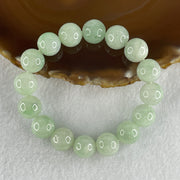 Type A Light Green Jadeite Beads Bracelet 53.65g 16cm 12.7mm 16 Beads (Slight Internal and External Lines) - Huangs Jadeite and Jewelry Pte Ltd